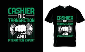 cashier the transaction and interaction colorful Graphic T-Shirt ,t-shirt print mockup vector