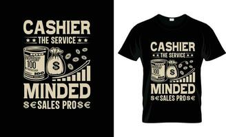 cashier the service minded sales pro colorful Graphic T-Shirt,t-shirt print mockup vector