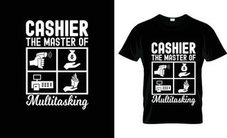 cashier the master of multitasking colorful Graphic T-Shirt,  t-shirt print mockup vector