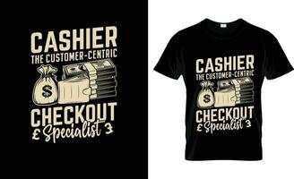 cashier the customer centric colorful Graphic T-Shirt,  t-shirt print mockup vector