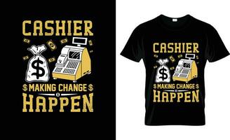 cashier making change happen colorful Graphic T-Shirt,  t-shirt print mockup vector
