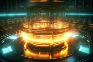 3d rendering, Futuristic technology background. Sci-fi scene. photo