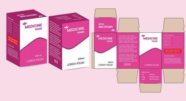 Package Design. Packaging template for medicine, eye drop. Box packaging die cut template design. Box design. vector