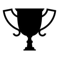 Black flat golden winner cup icon vector