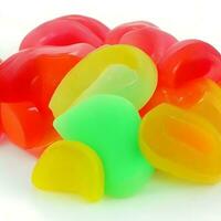 Colorful free photo jelly candy background. AI Generated