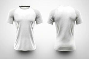 Sports football team uniforms white shirt isolated on white background, Generative AI illustration photo