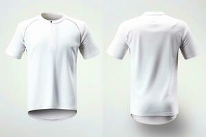 Sports football team uniforms white shirt isolated on white background, Generative AI illustration photo