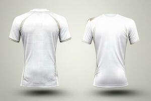 Sports football team uniforms white shirt isolated on white background, Generative AI illustration photo