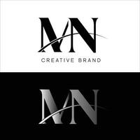 NM initial letter logo vector