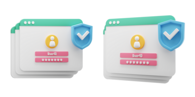 web secure login 3d icon. 3d security icon. security 3d icon. safety icon 3d rendering. png