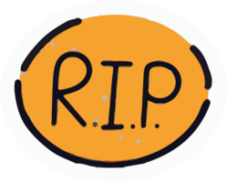 RIP Halloween text sticker decoration, png file no background