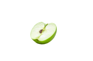 cut slice fresh Green Apple on transparent background png