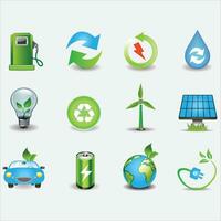 Simple Set of Energy Saving Related Vector Icons. Contains Icons like Energy Cost, Power Consumption Rate, Greenhouse and more. 3d colorful.