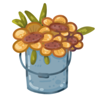 Sunflowers Mix in Tin Pot png