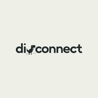 Vector disconnect text symbol design