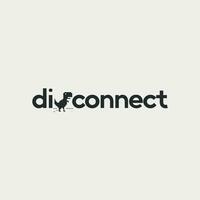 Vector disconnect text symbol design