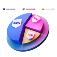 tarta gráfico 3d icono para negocio png