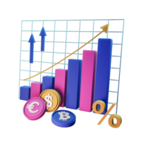 Trends Chart 3D Icon For Business png