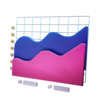 Wave Chart 3D Icon for Business png