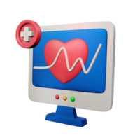 kardiogram medicinsk 3d ikon png