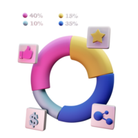 Pie Diagram 3D Icon For Business png