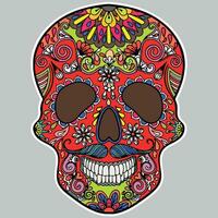 Zentangle stylized scull on mandala. Hand drawn decorative vector illustration