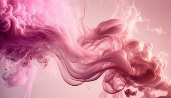 generativo ai, fluido ligero rosa, Viva magenta fumar con salpicaduras suave fluido bandera, primavera hembra ánimo, 3d efecto, moderno macro realista resumen antecedentes ilustración, tinta en agua efecto. foto