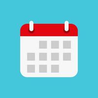 Date, calendar icon vector in flat style. Time event sign symbol