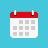 Date, calendar icon vector in flat style. Time event sign symbol