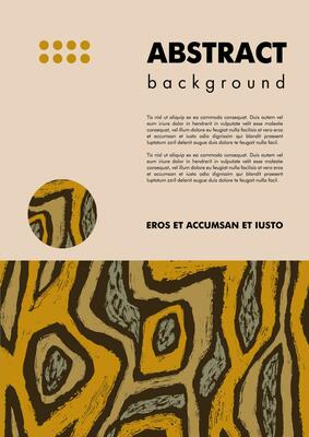 Layout design, cover template with ethnic pattern. Poster with scribble elements