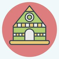 Icon Tent. related to Indigenous People symbol. color mate style. simple design editable. simple illustration vector