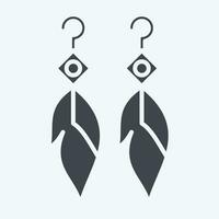 Icon Feather Earning. related to Indigenous People symbol. glyph style. simple design editable. simple illustration vector