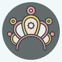 Icon Crown. related to Indigenous People symbol. color mate style. simple design editable. simple illustration vector