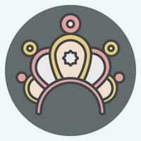 Icon Crown. related to Indigenous People symbol. color mate style. simple design editable. simple illustration vector