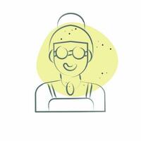 Icon Lady. related to Indigenous People symbol. Color Spot Style. simple design editable. simple illustration vector