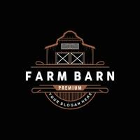 Barn Farm Logo Minimalist Vintage Rustic Design Vector Illustration