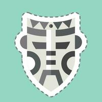 Sticker line cut Mask. related to Indigenous People symbol. simple design editable. simple illustration vector