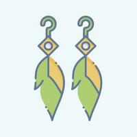 Icon Feather Earning. related to Indigenous People symbol. doodle style. simple design editable. simple illustration vector