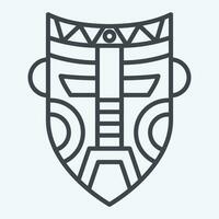 Icon Mask. related to Indigenous People symbol. line style. simple design editable. simple illustration vector