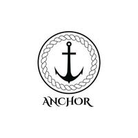 Anchor logo template with rope loop vector