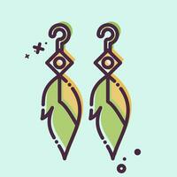 Icon Feather Earning. related to Indigenous People symbol. MBE style. simple design editable. simple illustration vector