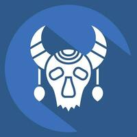 Icon Skull Cow. related to Indigenous People symbol. long shadow style. simple design editable. simple illustration vector