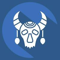 Icon Skull Cow. related to Indigenous People symbol. long shadow style. simple design editable. simple illustration vector