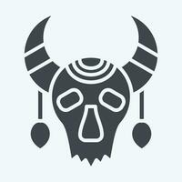 Icon Skull Cow. related to Indigenous People symbol. glyph style. simple design editable. simple illustration vector