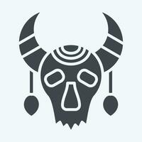 Icon Skull Cow. related to Indigenous People symbol. glyph style. simple design editable. simple illustration vector