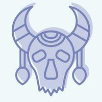 Icon Skull Cow. related to Indigenous People symbol. two tone style. simple design editable. simple illustration vector