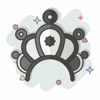 Icon Crown. related to Indigenous People symbol. comic style. simple design editable. simple illustration vector