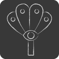 Icon Fan. related to Indigenous People symbol. chalk Style. simple design editable. simple illustration vector