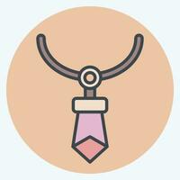 Icon Crystal Necklace. related to Indigenous People symbol. color mate style. simple design editable. simple illustration vector
