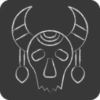 Icon Skull Cow. related to Indigenous People symbol. chalk Style. simple design editable. simple illustration vector